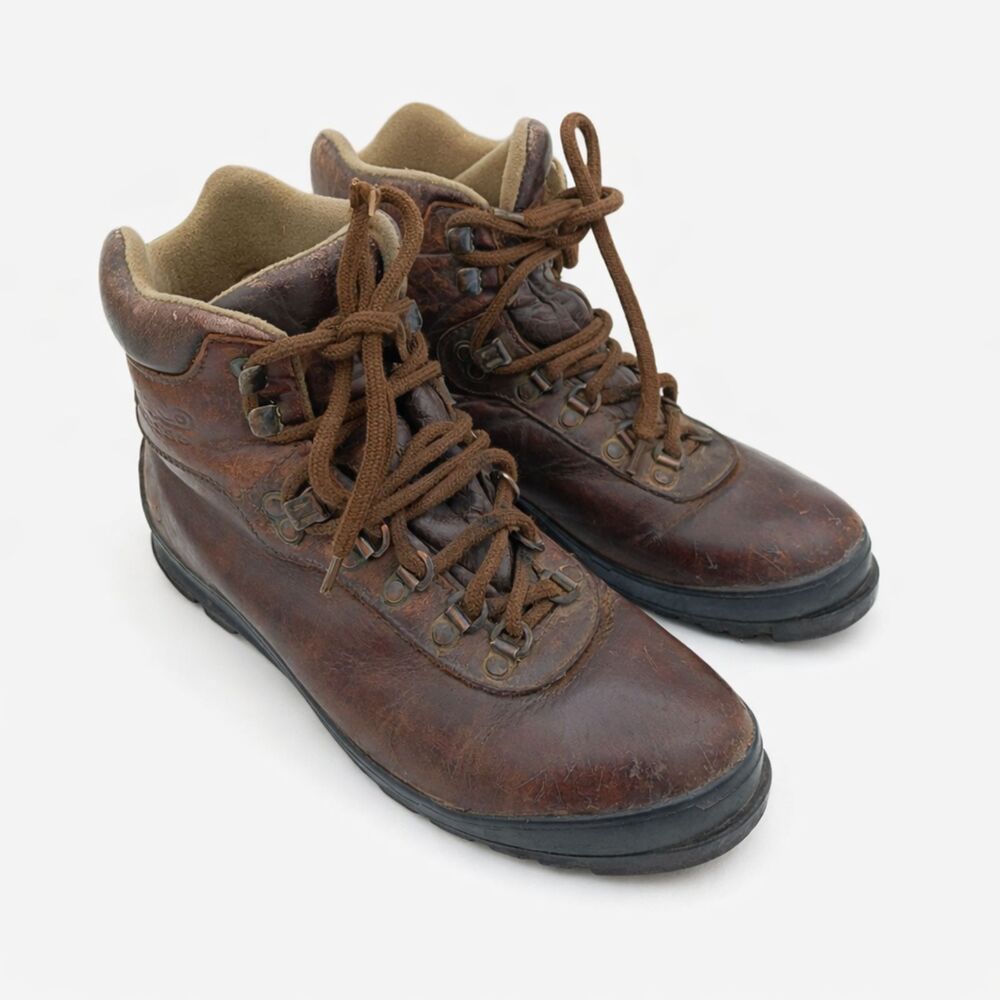 Asolo AFX 556 Women's Brown Leather Hiking Boots Vibram Sole Size 8-8.5